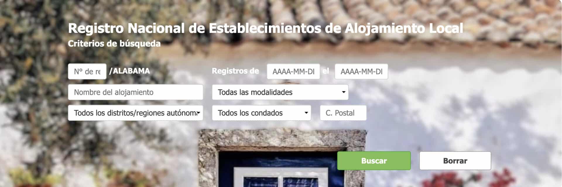 Registro de Alojamiento Local (AL) en Portugal 1 RNAL-PT