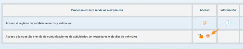 acesso à consulta e envio de comunicações de atividades de hospedagem