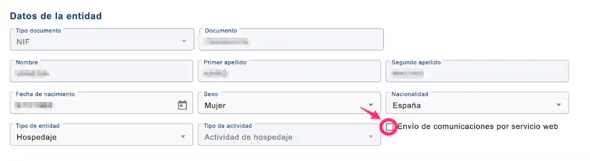 datos de la empresa registro ses hospedajes