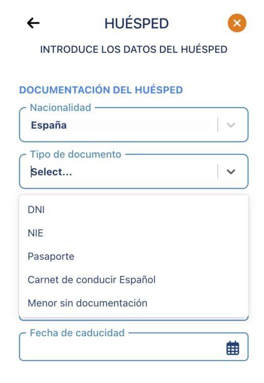 registro de menores sin DNI en SES HOSPEDAJES